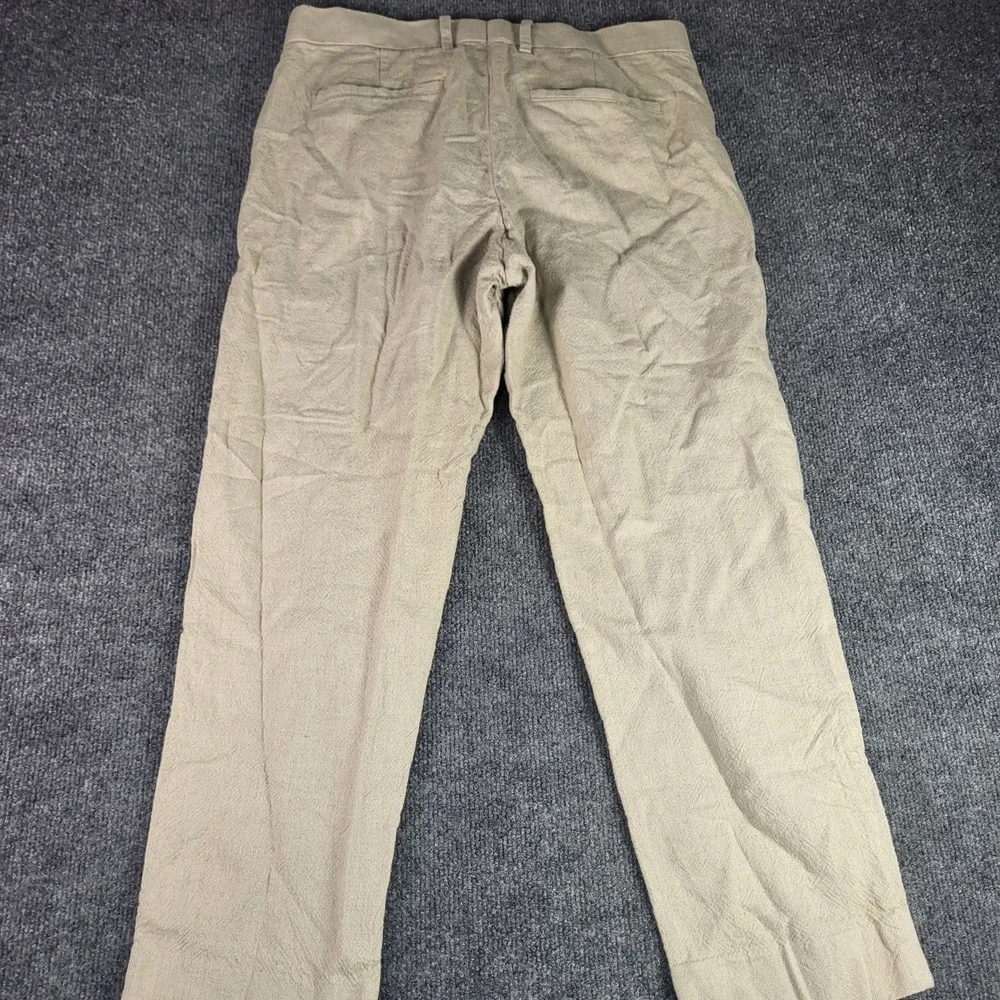 Abercrombie & Fitch Mens Tan Pleated Tapered Linen Blend Pants 30x30